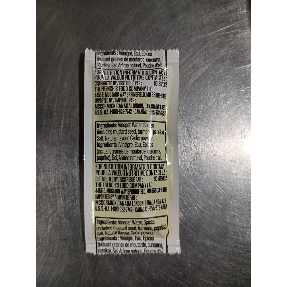 French's Classic Yellow Mustard Single Serve Packets 500 Count – Gluten Free, No Artificial Colours, Bulk Catering Condiment Pack
