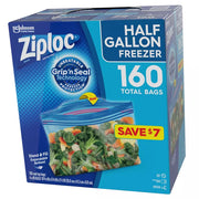 Ziploc Half Gallon Freezer Bags, 160ct