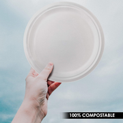 Earth’s Dreams 100% Compostable 9" Paper Plates [100-Pack], Heavy-Duty Quality Disposable Biodegradable Eco-Friendly Plates, Sugarcane Bagasse