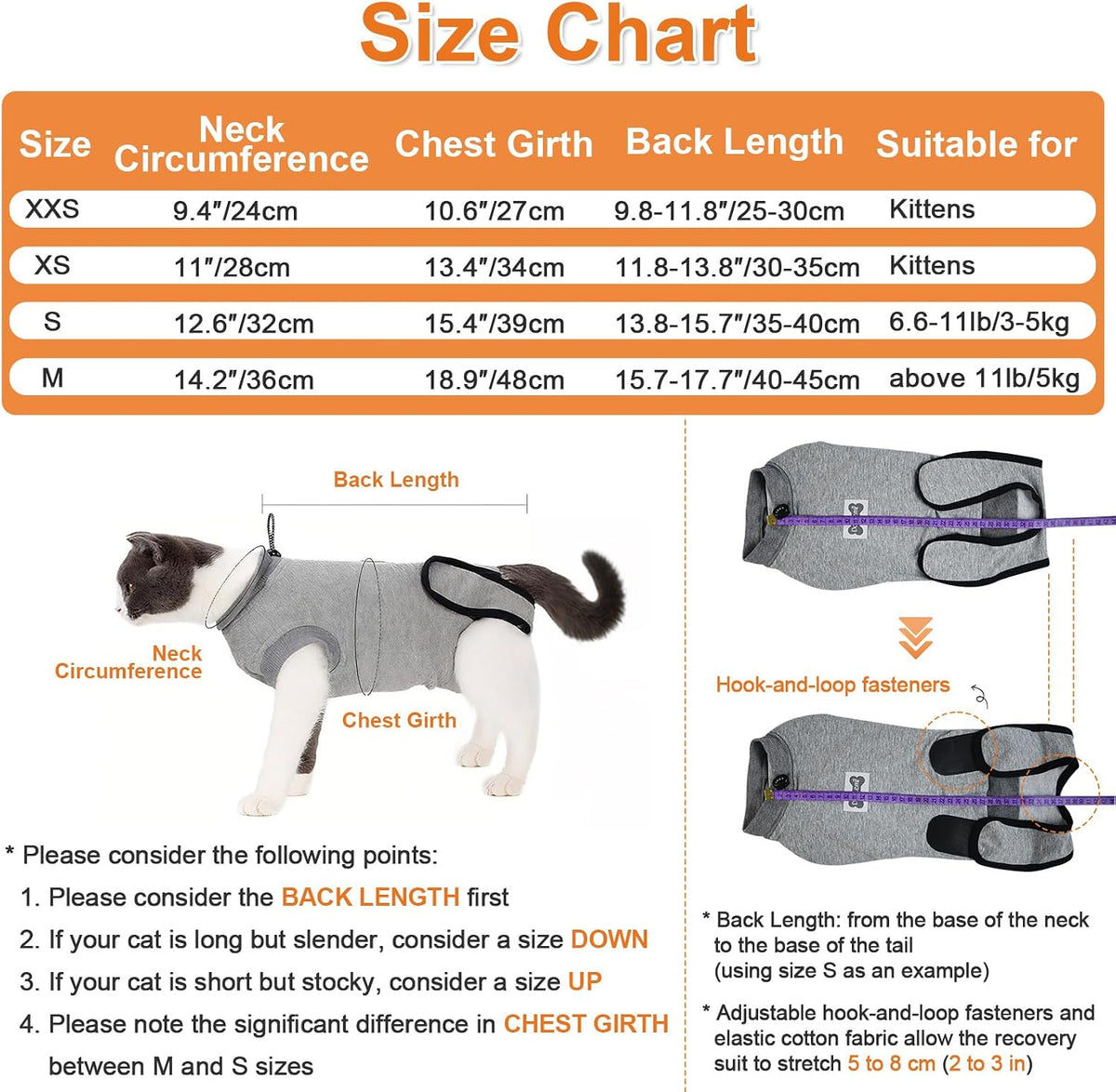 Doglemi Cat Surgery Recovery Suit Size S – Pure Cotton, Breathable, Post-Spay/Neuter & Wound Recovery Onesie | Cone Alternative