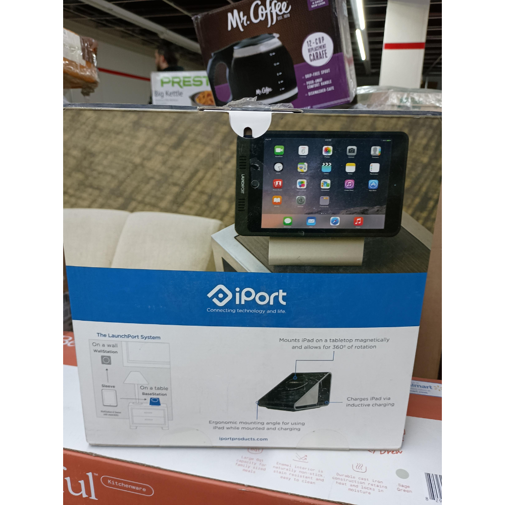 IPort LaunchPort BaseStation Wireless Charging Stand + AC Power Adapter – Black | iPad Wireless Charging Dock