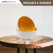 Earth's Dreams 40 oz Cereal Bowls 2 Pack – Bamboo Print Melamine, Dishwasher Safe, BPA Free, Food Safe