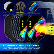 SHOPUKASA Pickleball Paddle Set – 1 Fiberglass Paddle, 2 Pickleballs & Carry Bag | Cushion Comfort Grip, All Skill Levels, Men & Women
