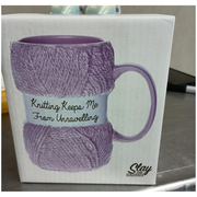 Boxer Knitting Yarn Ball Mug – Funny Quote Skein-Shaped Ceramic Coffee Cup, 12 oz | Novelty Gift for Knitters & Craft Lovers