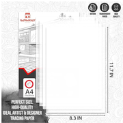 Raimarket Premium Tracing Paper 100 Sheets A4 – Transparent Tracing Paper Pack for Art, Design & Architecture