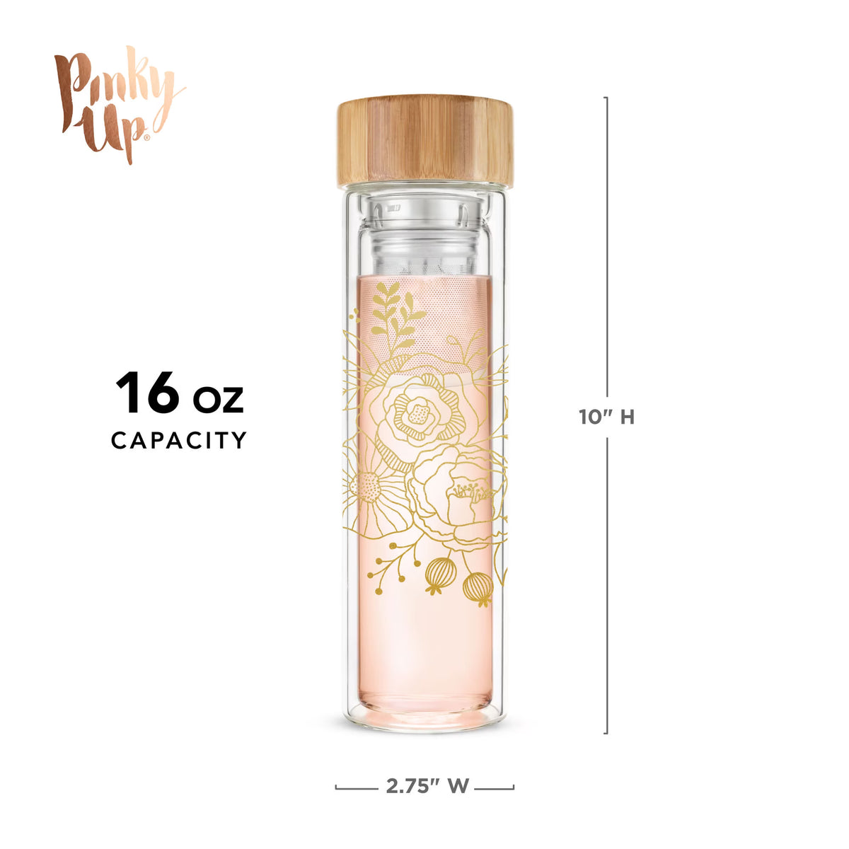 Pinky Up Blair Loose Leaf Tea Infuser Tumbler, Travel Mug, 16oz