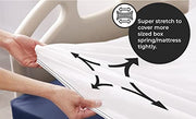 LENENZ Hospital Bed Fitted Sheets 2-Pack – Soft Jersey Twin Sheets, 36" x 84" x 16", White