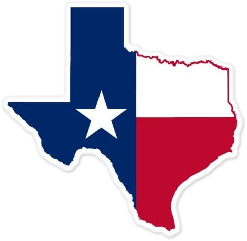 Texas State Shape Flag Sticker – 4 × 4 Inch Car Window & Bumper Decal