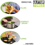 Allstar Innovations Clever Tongs 2-in-1 Spatula & Tongs, 4-Pack
