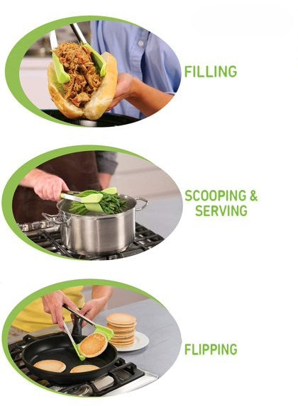 Allstar Innovations Clever Tongs 2-in-1 Spatula & Tongs, 4-Pack