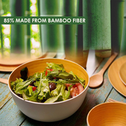 Earth's Dreams 40 oz Cereal Bowls 2 Pack – Bamboo Print Melamine, Dishwasher Safe, BPA Free, Food Safe