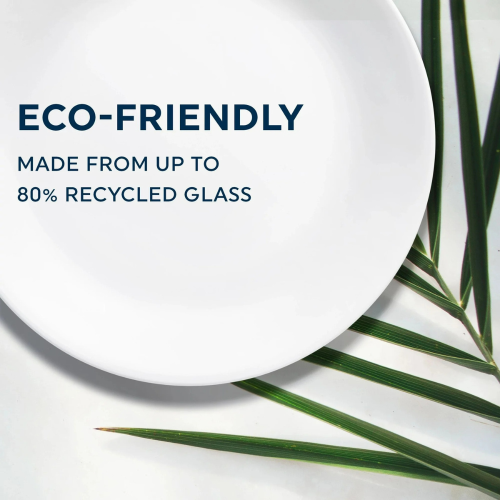 Corelle Winter Frost White Bread Plates Set (6-Pack) | 6.75” Lightweight Glass Dessert & Side Plates