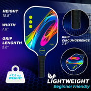 SHOPUKASA Pickleball Paddle Set Blue – 1 Fiberglass Paddle, 2 Pickleballs & Carry Bag | Cushion Comfort Grip, All Skill Levels, Men & Women