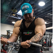 POZTEV Arm Blaster for Biceps & Triceps | Adjustable Bicep Curl Support Bar with Neck Strap | Heavy Duty Isolation Trainer for Muscle Building (Black)