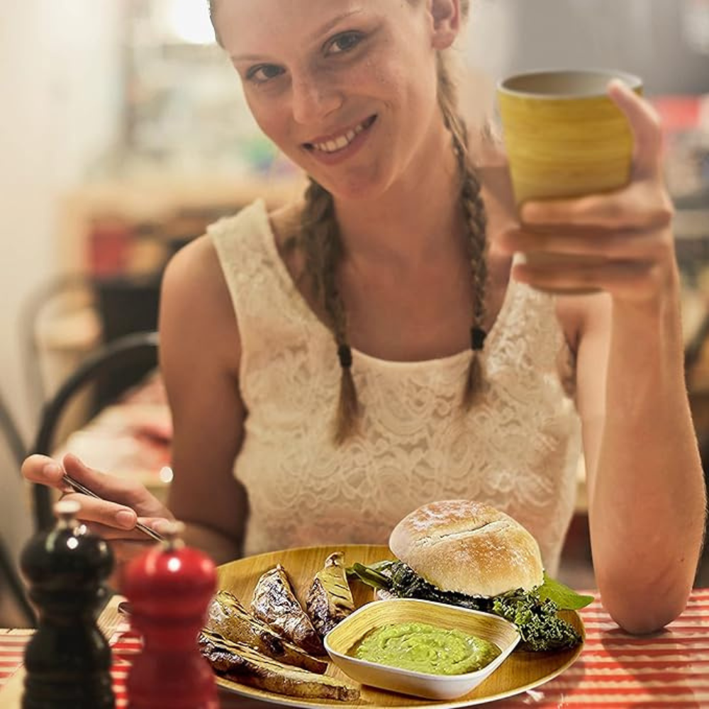 Earth’s Dreams Reusable Bamboo Dinnerware Set – Eco Tableware for 4