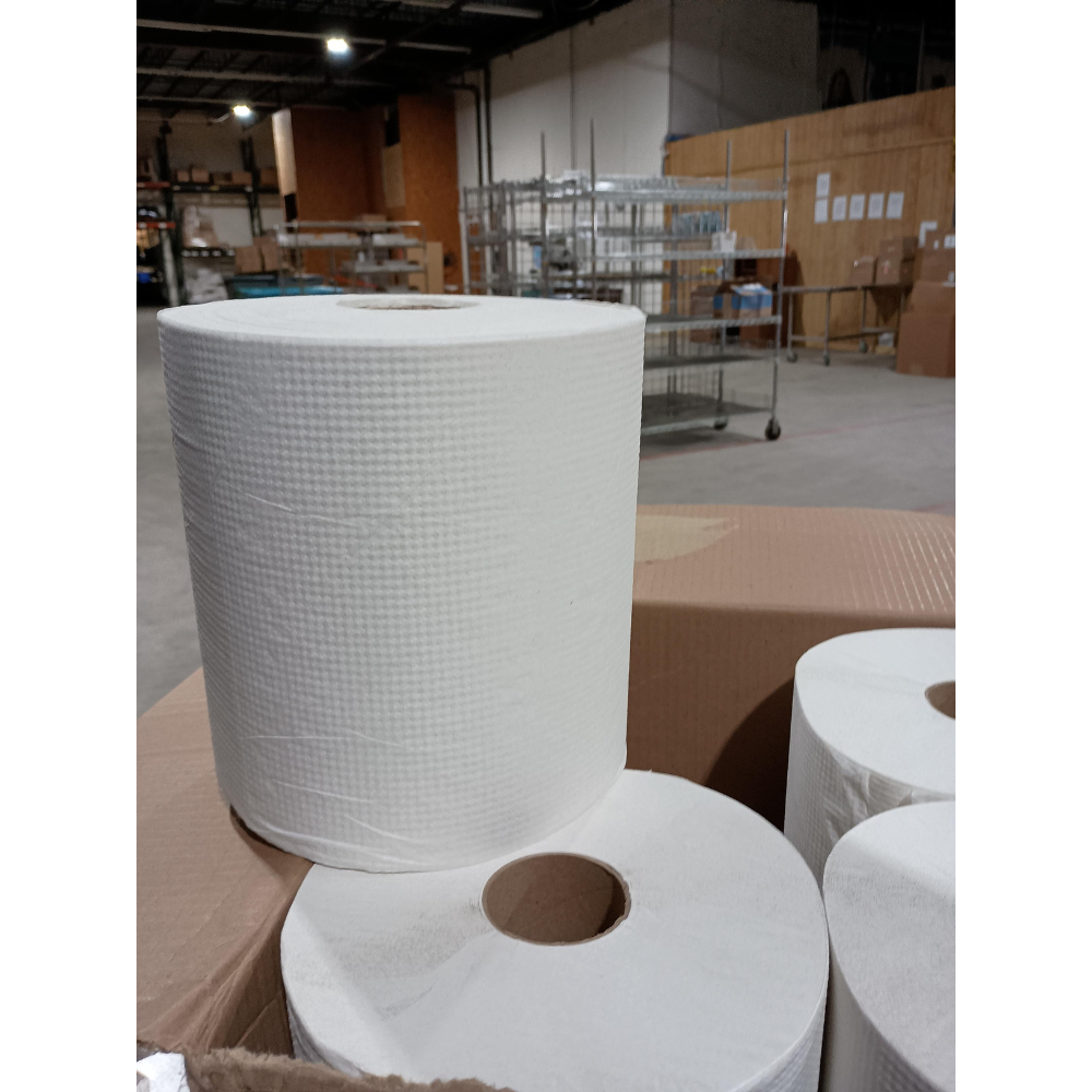 Boardwalk Hardwound One-Ply Bleached White Paper Towels - 6 Rolls