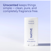 Native Fragrance-Free Deodorant Stick – 72-Hour Protection, Aluminum Free, Paraben Free, Unscented