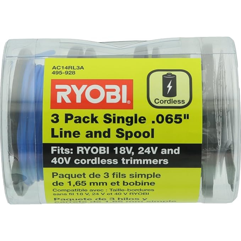 Ryobi ONE+ AC14RL3A .065" Replacement Line and Spool [VERIFY: 3-Pack] – Compatible Ryobi Cordless String Trimmer Spools