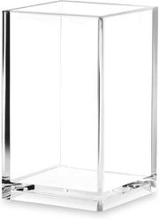 Acrylic Pencil and Pen Holder Makeup Brush Organizer Acrylic Pen Pencil Holder Square Pen Holder (Clear Color)