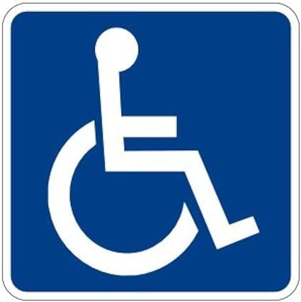 Handicap Parking Disabled 4" x 4" Vinyl Sticker Decal – Blue Accessibility Symbol Waterproof Decal for Cars, Trucks, Windows, Doors & Smooth Surfaces