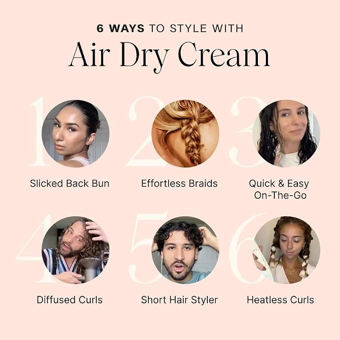 JVN Complete Air Dry Cream with Hemisqualane – Frizz Control & Natural Hair Styling Cream, 5 fl oz (147 mL)