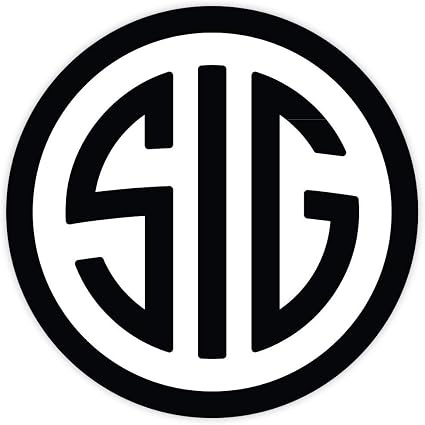 SIG Round Logo 4" x 4" Black Vinyl Die-Cut Sticker Decal