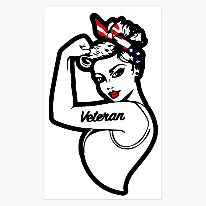 HOF Trading Female Veteran 5-Inch Waterproof Vinyl Sticker for Laptop, Car & Window