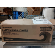 Boardwalk Hardwound One-Ply Bleached White Paper Towels - 6 Rolls