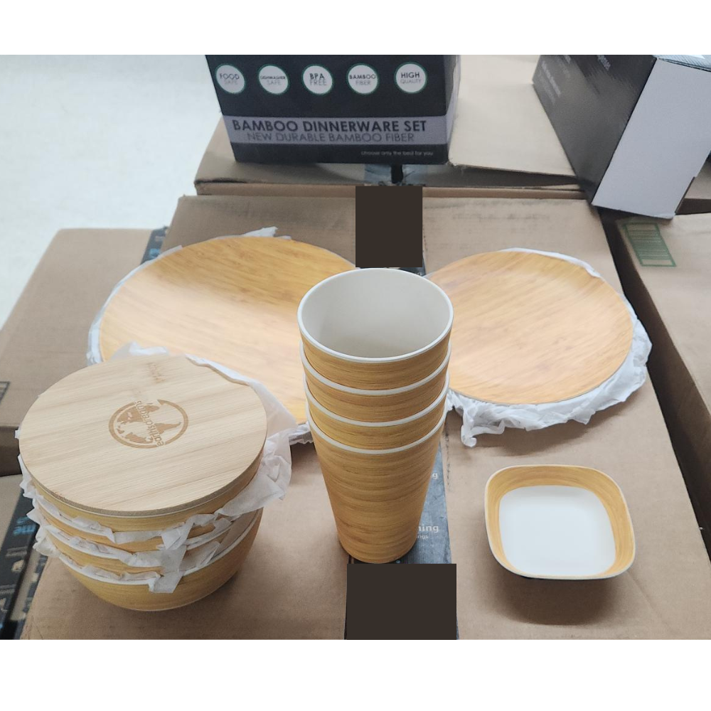 Earth's Dreams Bamboo Dinnerware Set - Reusable Eco-Friendly Dishes