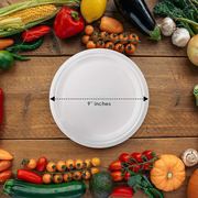 Earth’s Dreams 100% Compostable 9" Paper Plates [100-Pack], Heavy-Duty Quality Disposable Biodegradable Eco-Friendly Plates, Sugarcane Bagasse