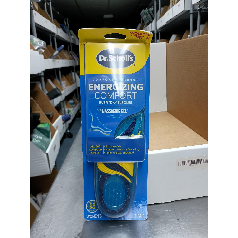 Dr. Scholl's Energizing Comfort Women's Insoles – Massaging Gel, Triple Gel, Shock Absorbing, Arch Support