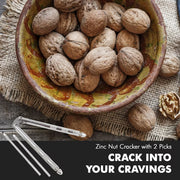 Chef Craft Nut Cracker with Picks – Metal Nut Cracking Tool Set, 4 Pieces