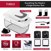 Fullstar 4-in-1 Chopper Plus Vegetable Chopper, Slicer & Spiralizer with Container – White – Box Condition 8/10