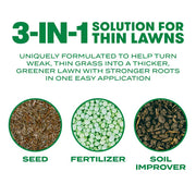 Scotts Turf Builder THICK'R LAWN 3-in-1 Grass Seed, Fertilizer & Soil Improver – 1,200 Sq Ft Coverage