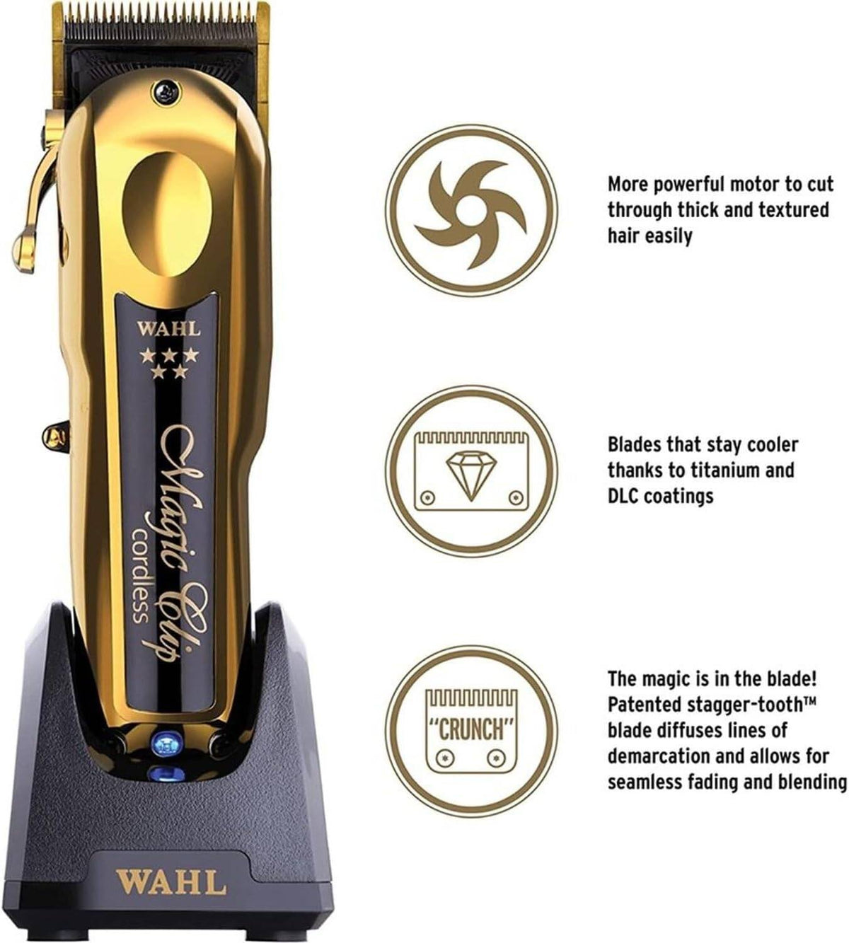 Wahl Professional 5-Star Gold Cordless Magic Clip Hair Clipper, 8148-700