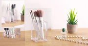 Acrylic Pencil and Pen Holder Makeup Brush Organizer Acrylic Pen Pencil Holder Square Pen Holder (Clear Color)