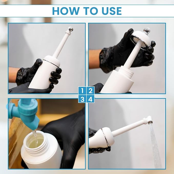 CleanOh Portable Bidet Splasher – Reusable Personal Hygiene Water Sprayer, Compact Travel Bidet, Light Blue