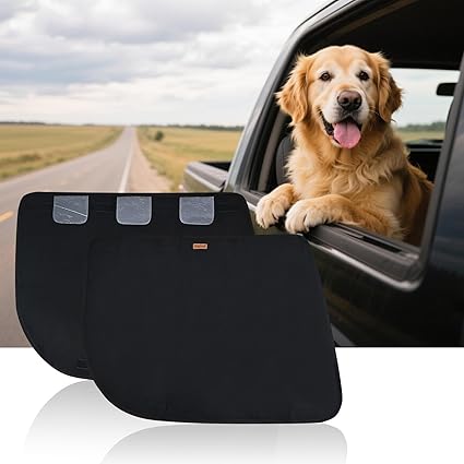 Doglemi 2-Pack Dog Car Door Protector – Universal Fit, 26x21.3", Anti-Scratch, Waterproof Black Oxford Cover