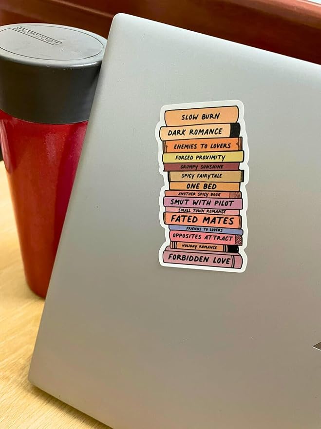 Enemies to Lovers Bookish Reading Sticker for Book Lovers, Readers & Romance Fans – Decorative Decal for Kindle, E-Reader, Laptop, Notebook & Journal