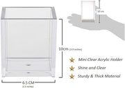 Acrylic Pencil and Pen Holder Makeup Brush Organizer Acrylic Pen Pencil Holder Square Pen Holder (Clear Color)