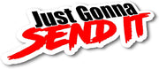 Just Gonna Send It Sticker – Red & Black Funny Vinyl Decal for Laptops, Water Bottles & Personal Accessories