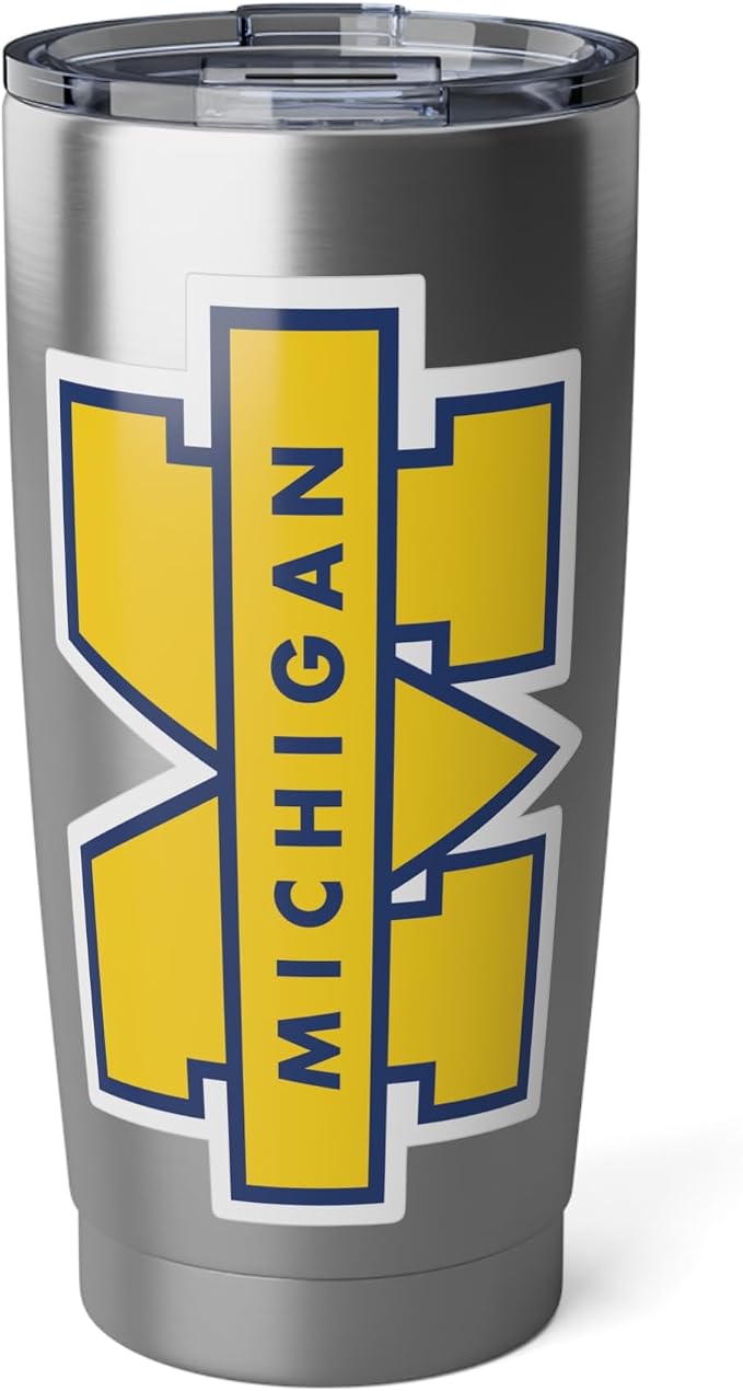 Michigan Wolverines M Logo Yellow Vinyl Die-Cut Sticker Decal – 3 Inch