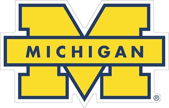 Michigan Wolverines M Logo Yellow Vinyl Die-Cut Sticker Decal – 3 Inch