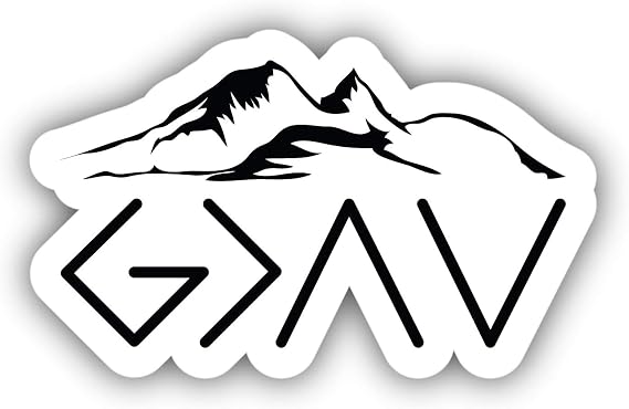 God Is Greater Than the Highs and Lows Vinyl Sticker Decal – 3 Inch Inspirational Faith Sticker for Laptops, Water Bottles & Notebooks