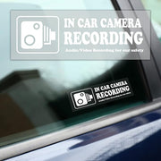 4-Pack Camera Audio & Video Recording Warning Stickers – 2 × 6 Inch White Vehicle Decals