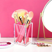Cerpourt 2-Pack Clear Acrylic Pencil Pen Holder Cup – 2.6x2.6x4", Desktop Organizer for Office, School & Makeup Brushes