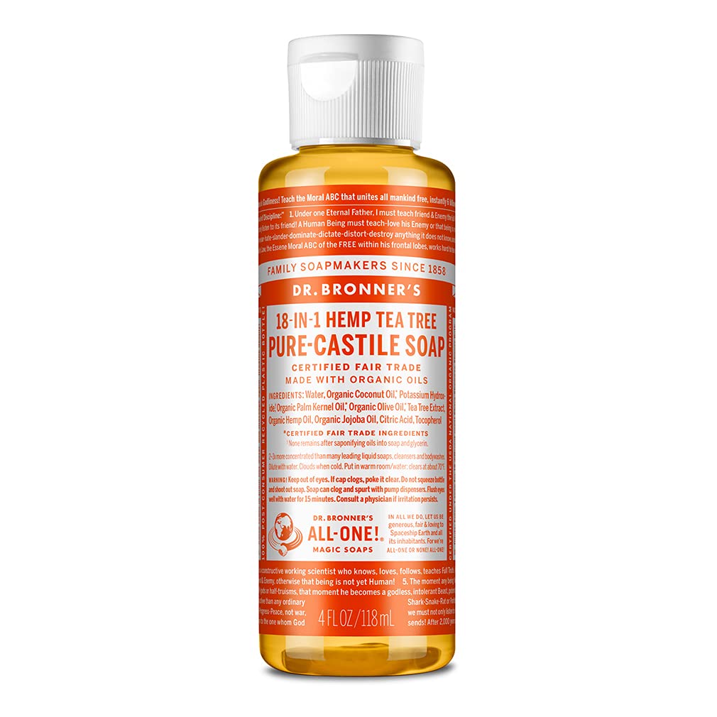 Dr. Bronner's 18-in-1 Tea Tree Pure-Castile Liquid Soap, 4 fl oz