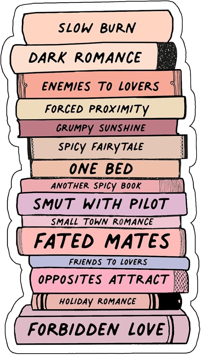 Enemies to Lovers Bookish Reading Sticker for Book Lovers, Readers & Romance Fans – Decorative Decal for Kindle, E-Reader, Laptop, Notebook & Journal