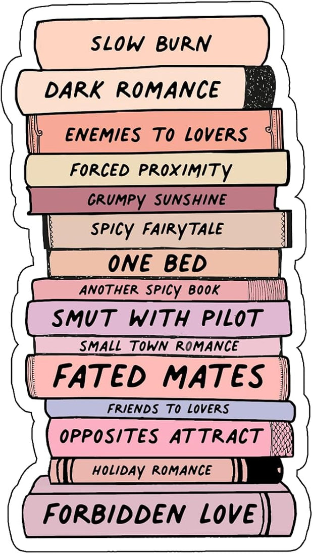 Enemies to Lovers Bookish Reading Sticker for Book Lovers, Readers & Romance Fans – Decorative Decal for Kindle, E-Reader, Laptop, Notebook & Journal