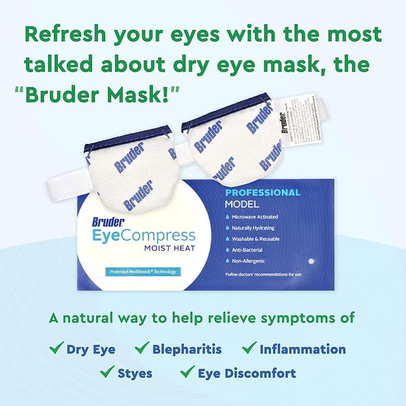 Bruder Moist Heat Eye Compress – Microwave Activated Reusable Eye Mask